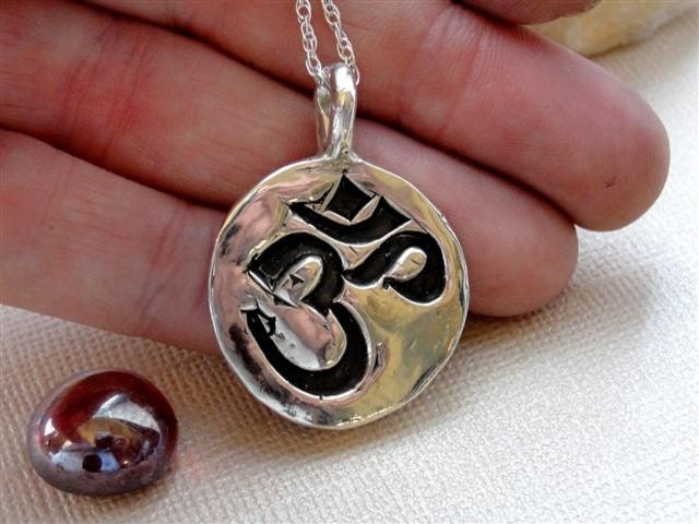 Namaste Symbol Necklace in Sterling Silver | Etsy
