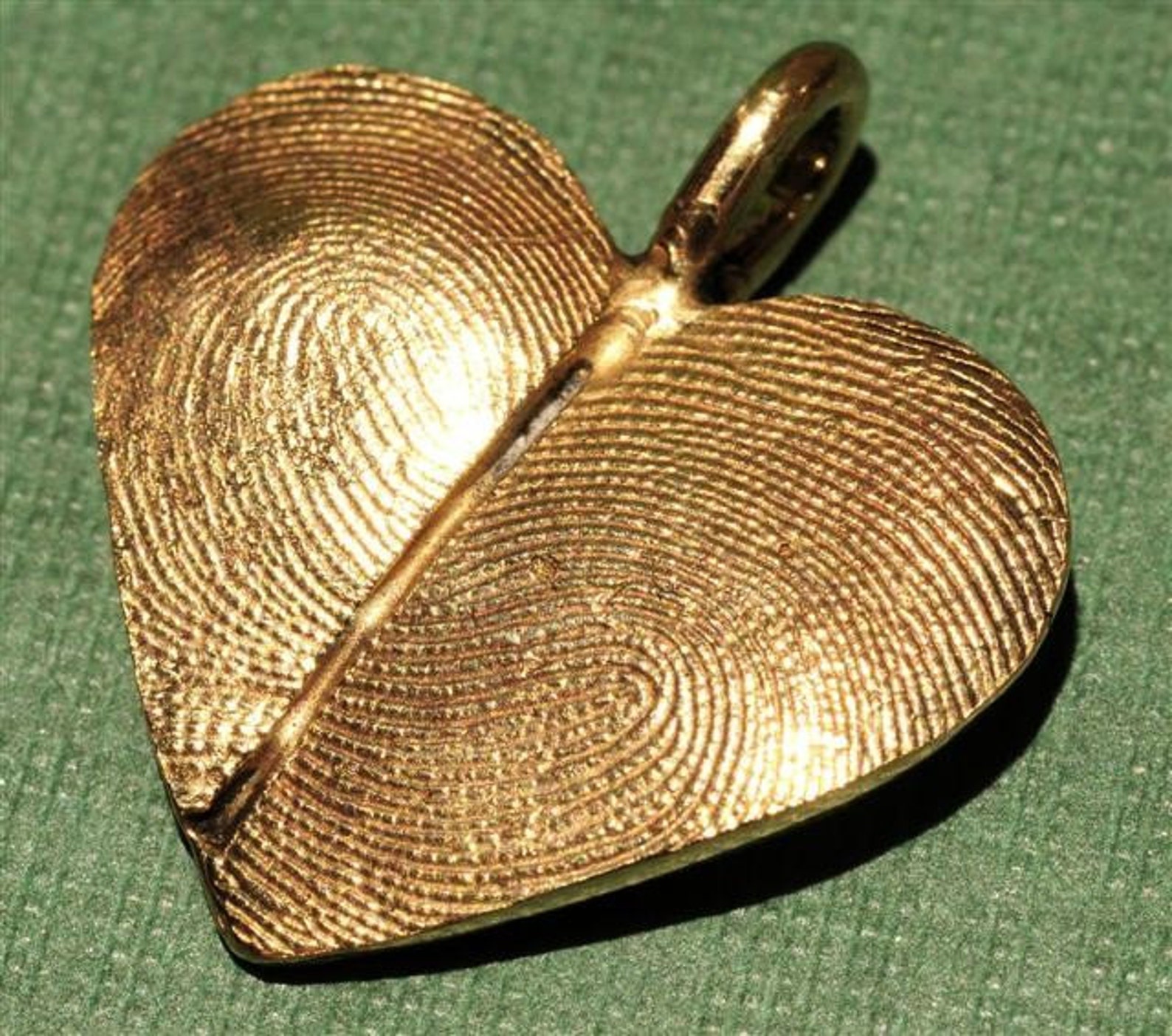 Custom Fingerprint Heart Necklace in 14kt Gold Thumbprint Etsy
