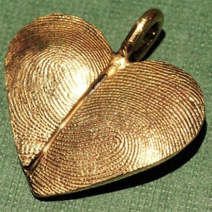 Custom Fingerprint Heart Necklace in 14kt Gold Thumbprint Personalized image 5