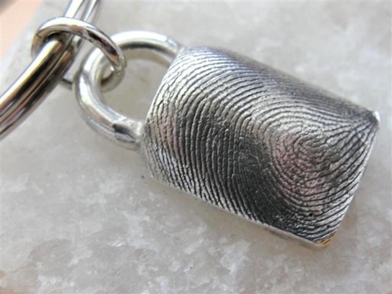 Custom Fingerprint Keychain Thumbprint Key Chain in Sterling Etsy