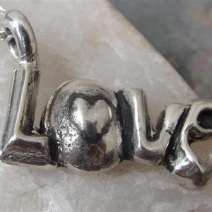 Love Silver Necklace in Sterling Silver image 2