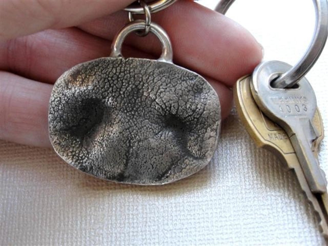 Dog Nose Keychain Key Chain Personalized in Sterling Silver Etsy