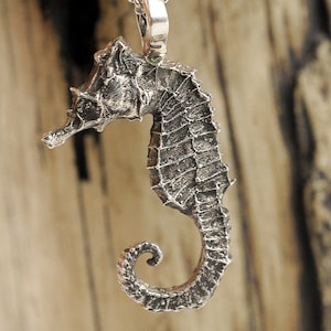 Silver Seahorse Necklace Pendant Sterling Sea Horse