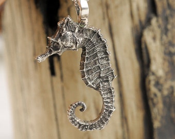 Silver Seahorse Necklace Pendant Sterling Sea Horse