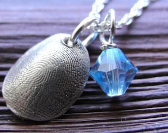 Collier d’empreintes digitales Empreinte digitale Personnalisé en argent sterling
