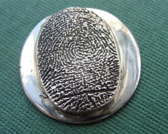 Fingerprint Golf Marker Thumbprint  Jewelry in Sterling Silver Personalized