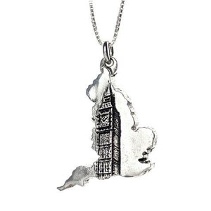 England Necklace Big Ben Clock Jewelry Sterling Silver Country Pendant image 4