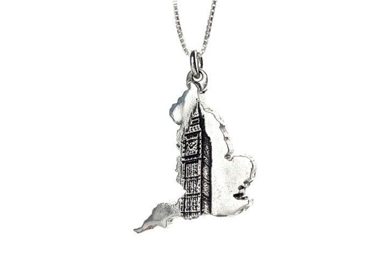 England Necklace Big Ben Clock Jewelry Sterling Silver Country Pendant image 4