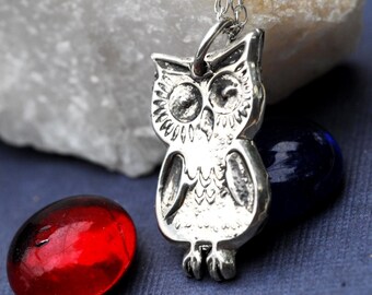Silver Owl Necklace Sterling Silver