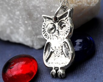 Silver Owl Necklace Sterling Silver