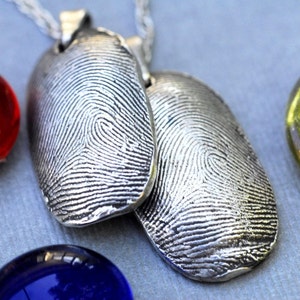 Fingerprint Thumbprint Necklace in Sterling Silver image 2