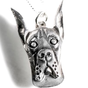 Great Dane Necklace Jewelry Sterling Silver Dog Pendant Personalized
