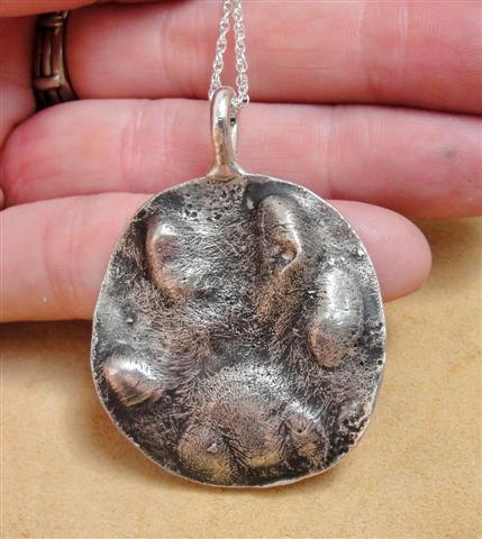 Cat Paw Necklace in Sterling Silver Personalized Etsy