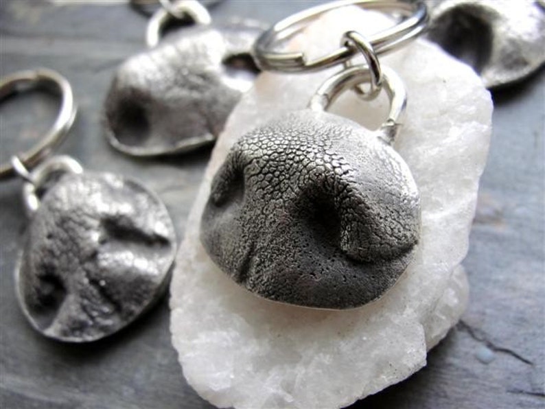 Dog Nose Keychain Personalized With Name Sterling Silver Large Dog image 3