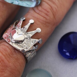 Crown Ring Heart in Sterling Silver image 5