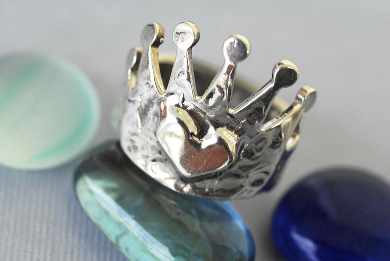 Crown Ring Heart in Sterling Silver image 2
