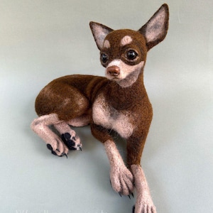 Nadel gefilzte Toy Terrier Skulptur: Realistische Hund Soft Skulptur