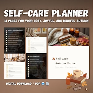 Autumn Self-Care Planner PDF, Cozy Fall To-Do List, Printable Seasonal Journal, Bucket List & Activities, Digital Download