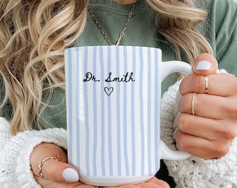 Custom Name Doctor Mug Personalized PHD Graduation Gift Med School Grad Present Doctorate Mug New DR Mug White Coat Ceremony Gifts For Her