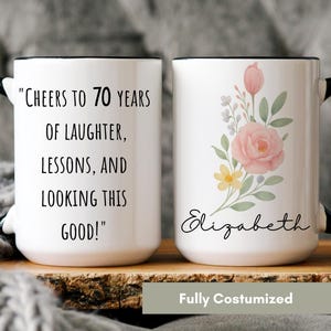 70th Birthday Gift Custom Sentimental Gifts for Woman Great Grandma Mug Birthday Gift Born in 1955 Mug Gift Turning 70 Year Old Coffee Mug