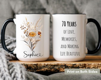 Custom 70th birthday mug for her, born in 1956 mug, Personalized birthday mug, chapter 70 mug, 70th gift for her