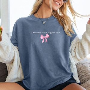 Custom Birthday month Shirt Gift,Awesome Since 1975 Coquette Shirt Birthday Gifts Ideas,50th Birthday Gift, 30th Birthday,40th Birthday tee