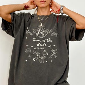 Comfort Colors® Mother of the Bride Groom Shirt,Bridal Party Getting Ready Outfit, Gift From Daughter Son, Coquette Bow MOB Tshirt for Mom