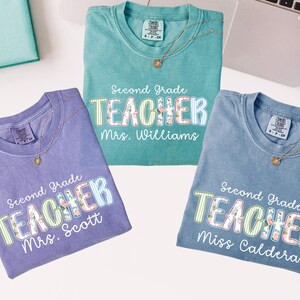 Personalized Teacher Name Shirt, Custom Teacher Gift, Back to School T-Shirt, Teacher Team Shirts, Comfort Colors Teacher TShirt, Trendy Tee