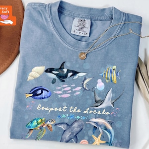 Comfort Colors® Sea Animal Shirt Ocean Nature Shirt Sealife Ocean Life Tee Whale Orca Dolphin Shirt Ocean Gift for Marine Biologist Shirt