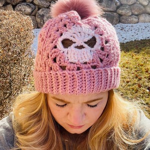 Crochet Beanie, Skull Crochet Beanie, Skull Beanie, Adult Crochet Beanie, Winter Hat, Hat