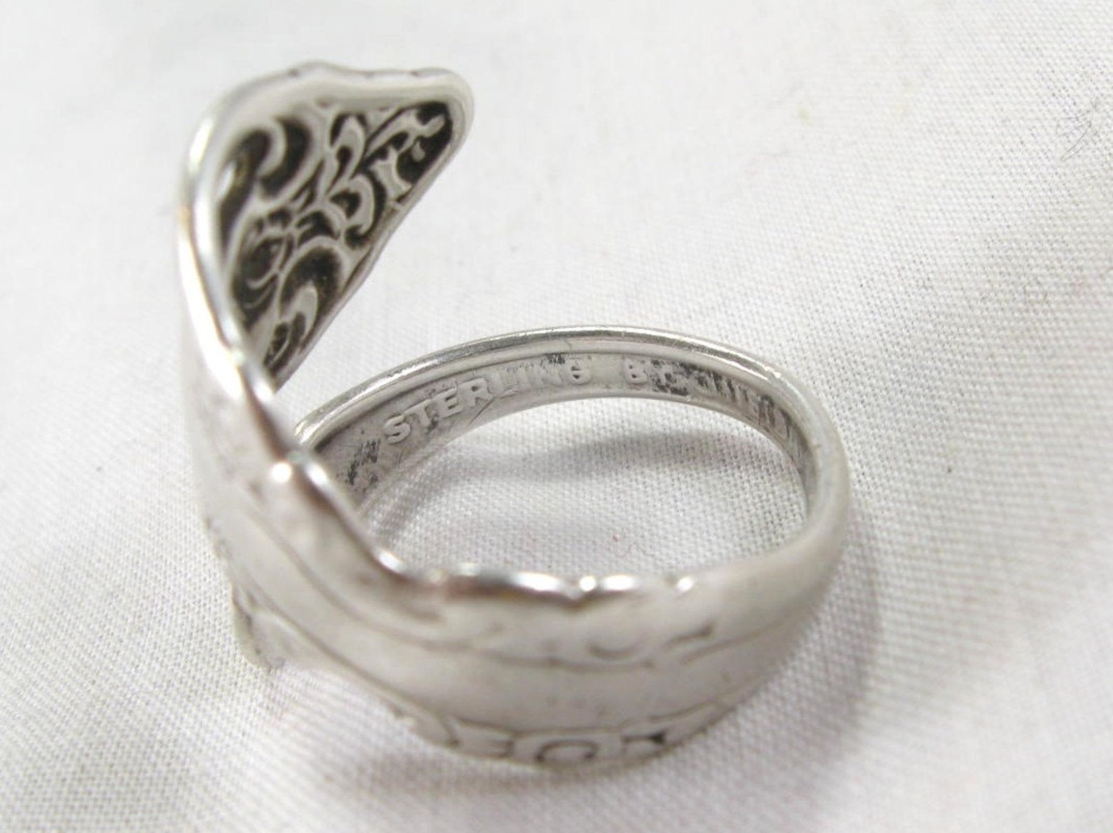 Vintage 70s Oneida Spoon Ring Sterling Silver Jewelry Etsy