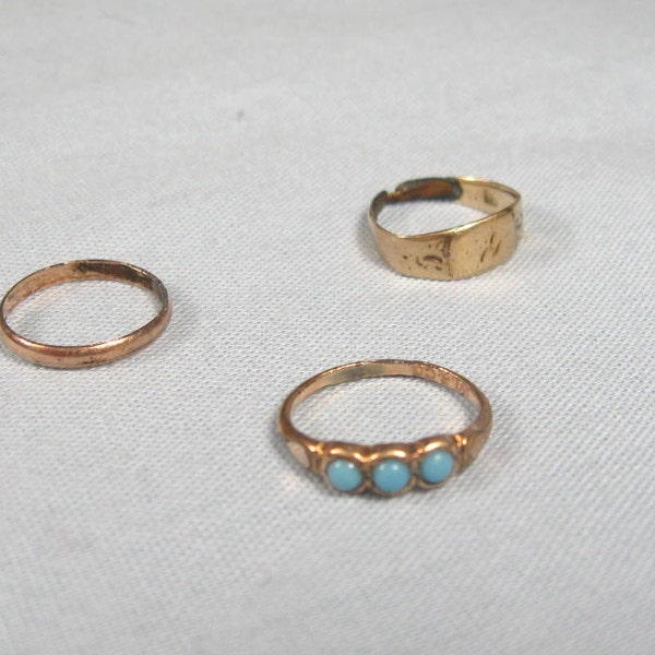 Antique Victorian Set of 3 Baby Rings Jewelry