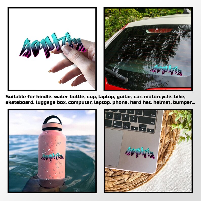 Custom Transparent Graffiti Name Decal Sticker, Personalized Graffiti