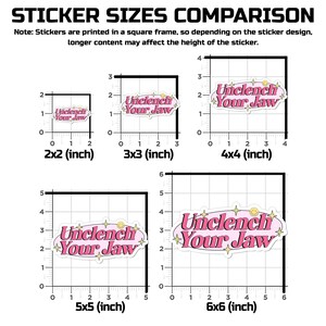 Unclench Your Jaw Sticker, Mental Health Stickers, Therapy Decal ...