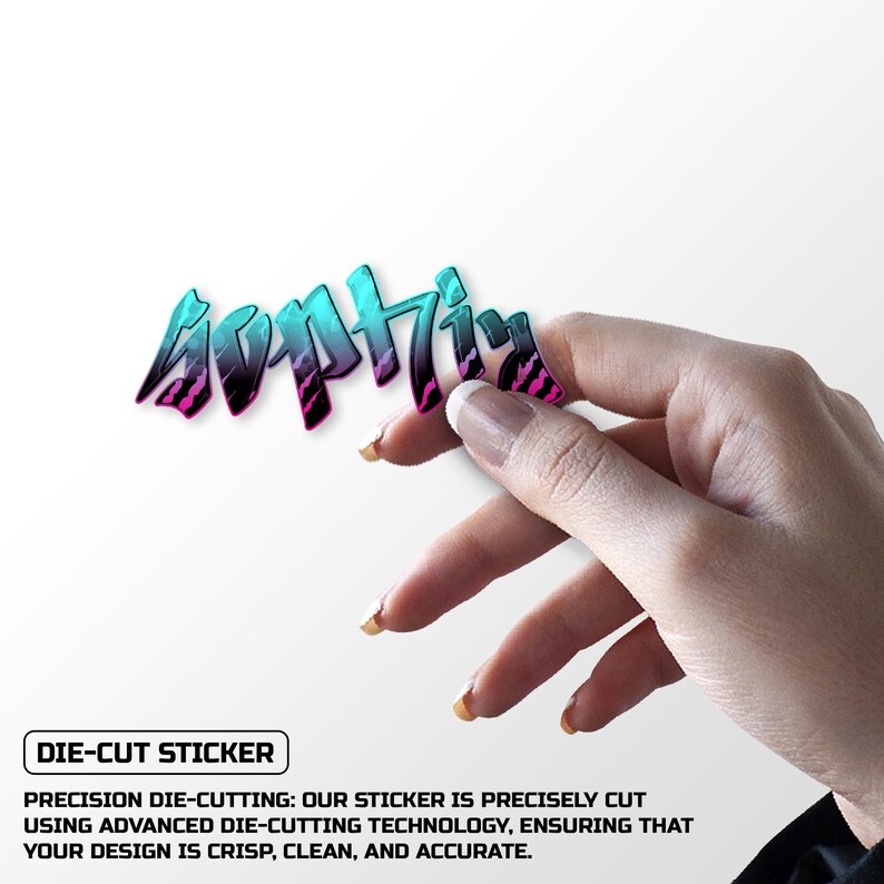 Custom Transparent Graffiti Name Decal Sticker, Personalized Graffiti