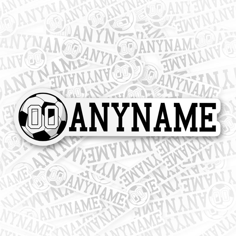 Personalized Soccer Sticker, Custom Soccer Name Stickers, Number Sports