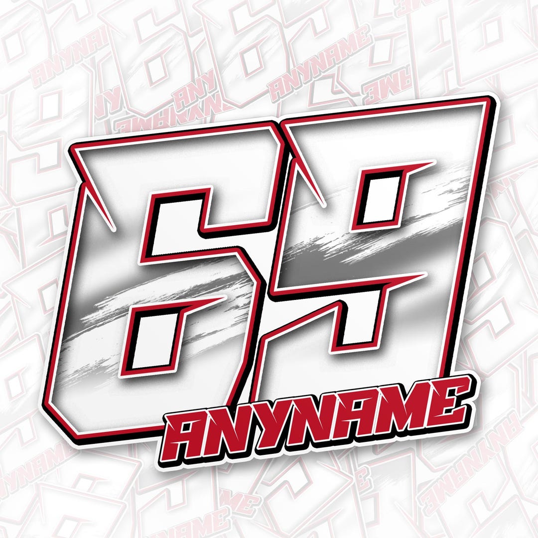3x Custom Race Numbers Name Stickers Decals Vinyl Racing Motorbike MX
