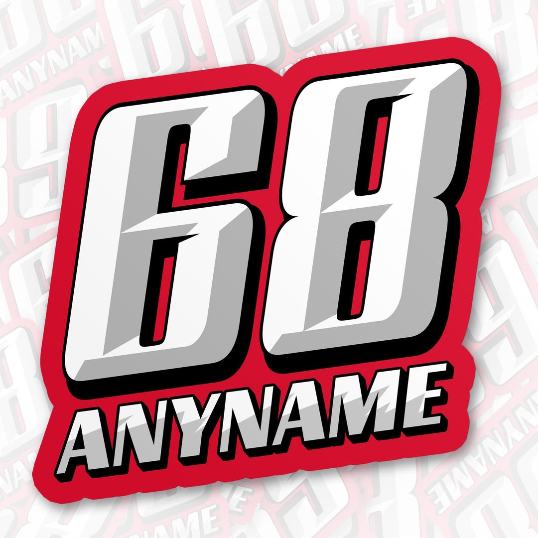Custom Racing Decal Sticker, Personalized Sports Name Number Stickers ...