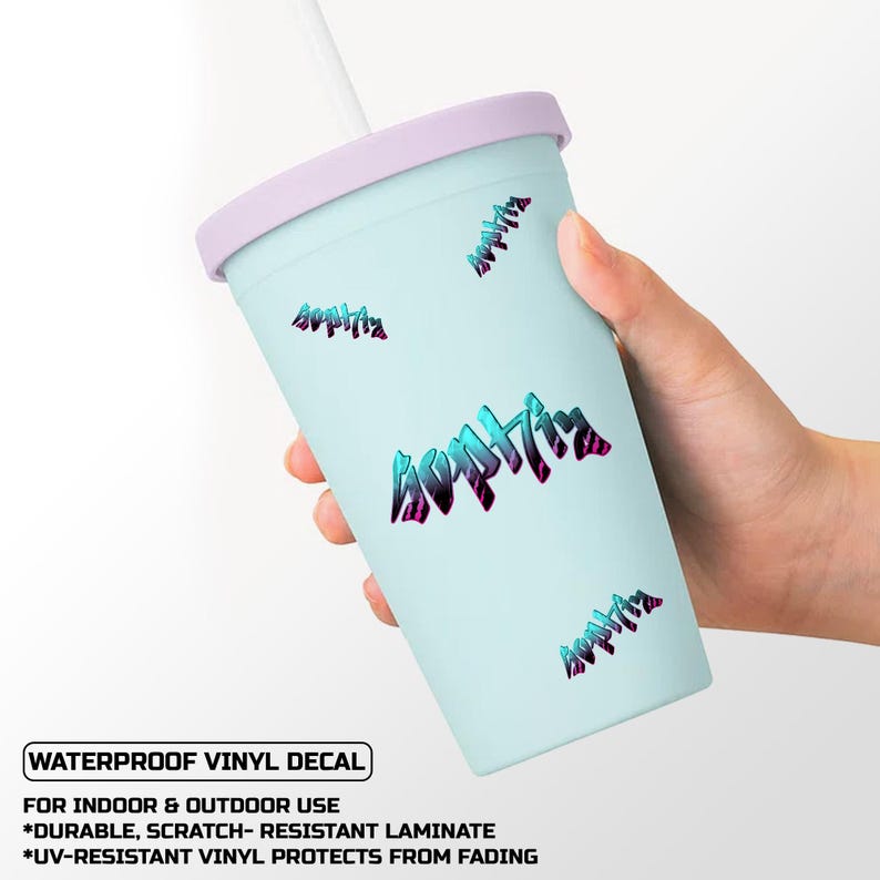 Custom Transparent Graffiti Name Decal Sticker, Personalized Graffiti