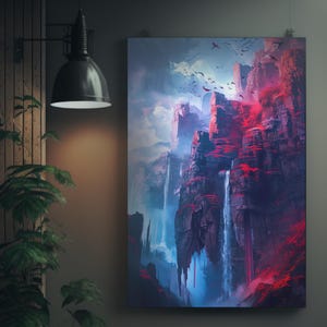 Stampa d&#39;arte moderna / Decorazione murale vibrante / Poster digitale di alta qualità / Estetica da galleria / Opera d&#39;arte unica per la casa