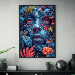 Stampa d&#39;arte moderna / Decorazione murale vibrante / Poster digitale di alta qualità / Estetica da galleria / Opera d&#39;arte unica per la casa