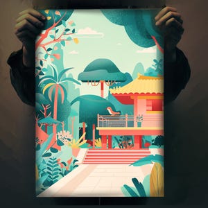 Impresión de arte moderno / Decoración de pared vibrante / Póster digital de alta calidad / Estética de galería / Obra de arte única para el hogar
