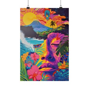 Psychedelic Pop Art | Vibrant Man Face Floral Painting | Bold Colors ...