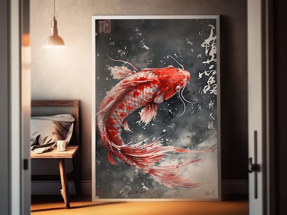 赤と白の鯉 | 絵画 | 日本の芸術にインスパイアされた | 七宝焼き
