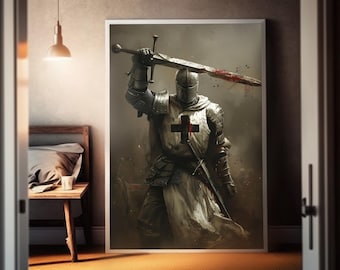 Medieval Crusader Knight | Sword and Armor Art | Teutonic Templar Poster | Antipodean Art | CGSociety | Historical Warrior