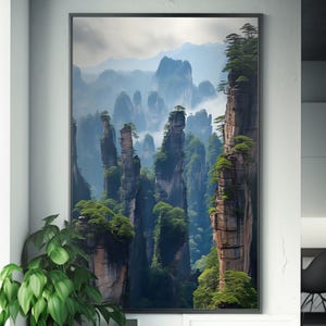 Fantasy Avatar Matte Painting Poster | Stunning Rock Formations & Trees ...