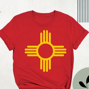 New Mexico Flag Zia Gift Southwestern Art State Shirt Tee, Unique Zia Art Shirt, New Mexico Gift Shirt, New Mexico Flag Shirt, Zia Art Shirt