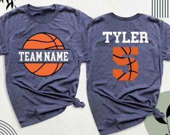 Personalized Basketball Shirt Team Name Tshirt, Basketball Back Number Tee, Basketball Mom Shirt, School Basketball Outfits, Game Day Shirts