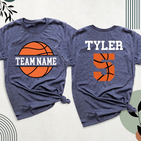 Personalized Basketball Shirt Team Name Tshirt, Basketball Back Number Tee, Basketball Mom Shirt, School Basketball Outfits, Game Day Shirts