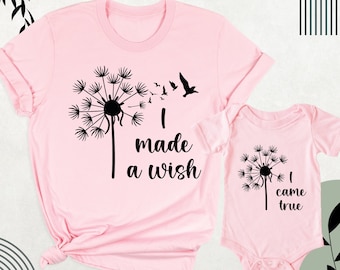 I Made A Wish I Came True Shirt, Mommy and Me Matching Shirts, Mom and Baby Outfit, Mama and Mini Tee, Baby Shower Shirt, Mother's Day Shirt